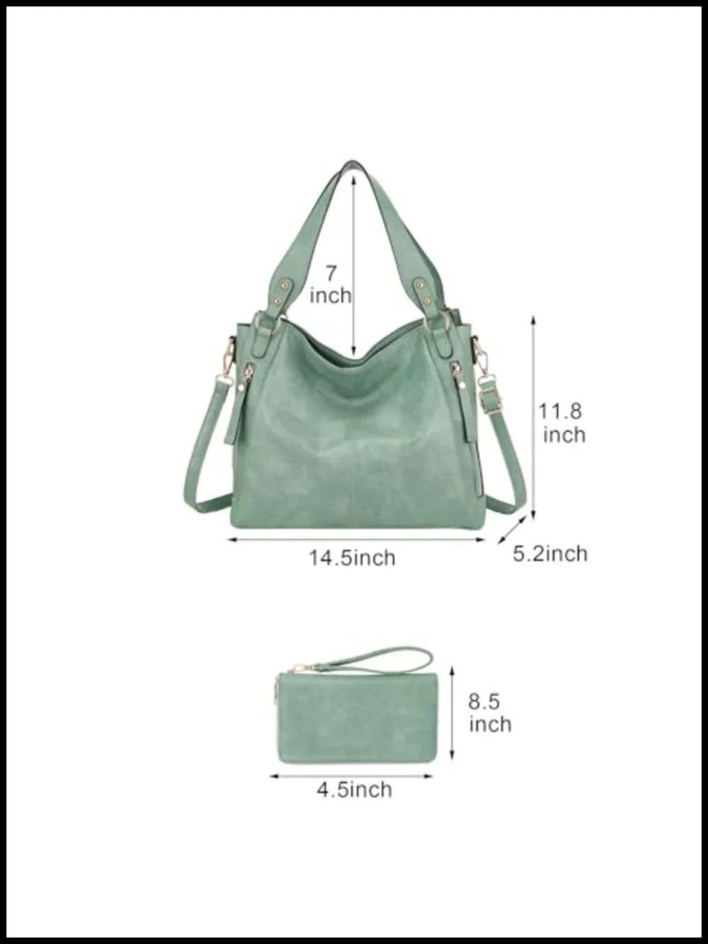 Women's Hobo Handbag Set with Wallet - Soft Faux Leather, Large Capacity,